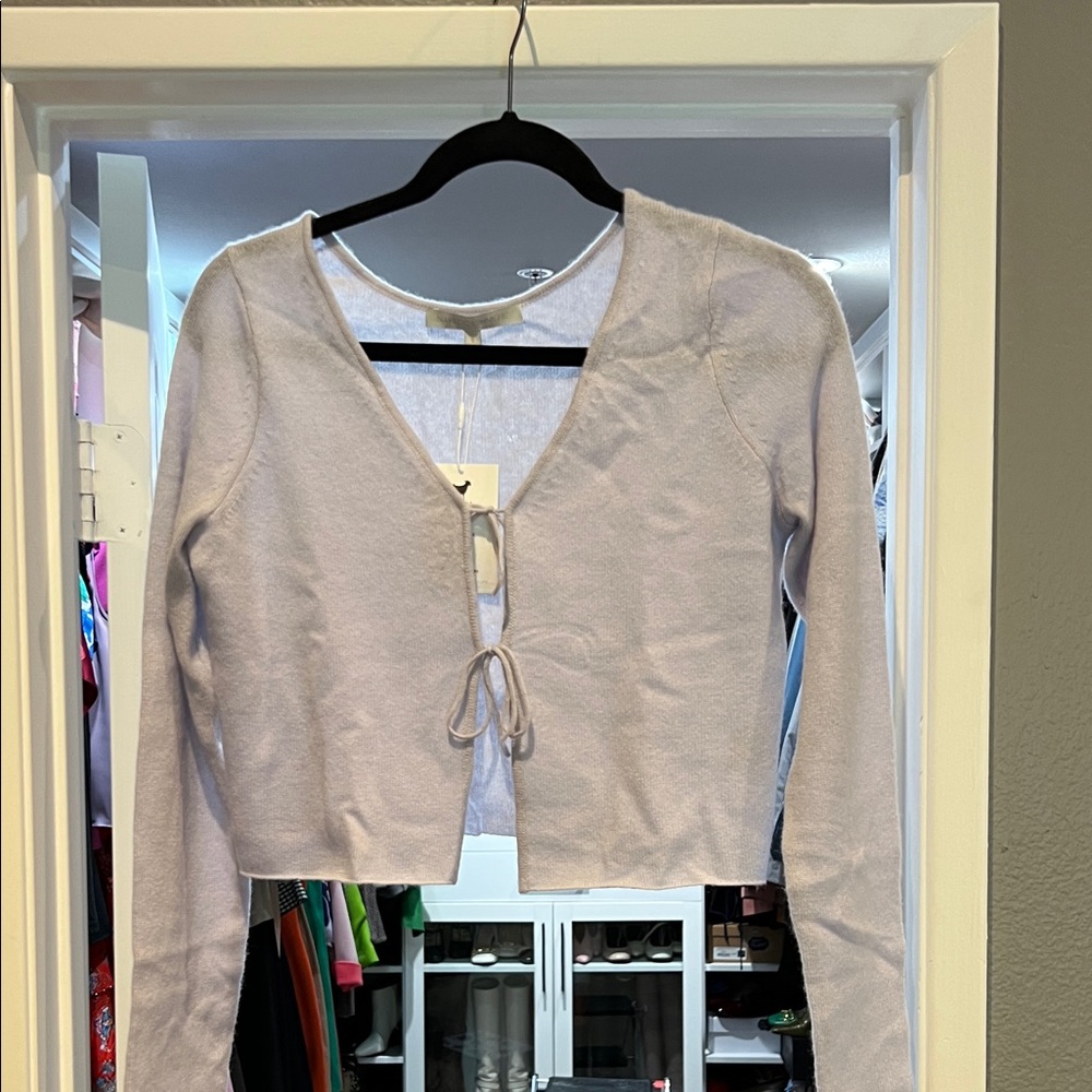 Women's Light silver Gray Cardigan Top naked cashmere small Chey NWT